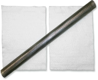 Nerezové perforované jádro do výfuku motocyklu včetně vaty do výfuku LA CHOPPERS UNIVERSAL BAFFLE PACKIKNG rozměr jádra délka 60 cm, průměr 1.0” (25,4 mm)