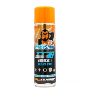 Sprej speciálně vyvinutý k čištění a ochraně motocyklových dílů TRU TENSION PRIMESHINE TT78 MULTI USE SPRAY M011 balení 500 ml
