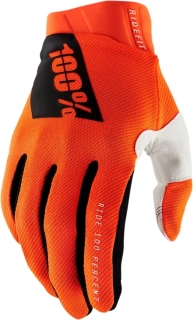 a Motokrosové, BMX, MX, MTB rukavice 100% RIDEFIT barva fluo oranžová velikost S