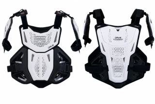Motokrosový chránič hrudníku, zad a ramen ATLAS DEFENDER PLUS CE LEVEL 1 (CERTIFIKACE) barva bílá, velikost S/M pro výšku jezdce 162–173 cm