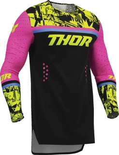 Lehký a pružný motokrosový - enduro dres THOR SPORTMODE PUNKD barva černá/růžová