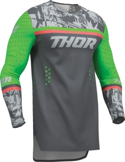 Lehký a pružný motokrosový - enduro dres THOR SPORTMODE PUNKD barva šedá/zelená