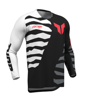 Motokrosový / enduro dres THOR LAUNCHMODE SHREDDER barva černá/šedá/bílá/červená