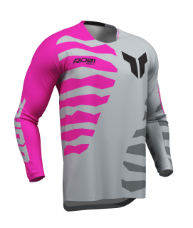 Motokrosový / enduro dres THOR LAUNCHMODE SHREDDER barva šedá/fuchsiová