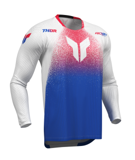 Ventilační motokrosový / enduro dres THOR LAUNCHMODE VENTED AIR DARKSIDE barva bílá/červená/modrá 