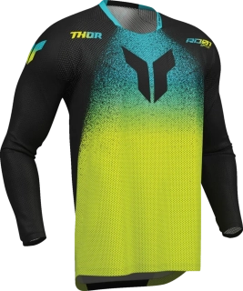 Ventilační motokrosový / enduro dres THOR LAUNCHMODE VENTED AIR DARKSIDE barva černá/acid