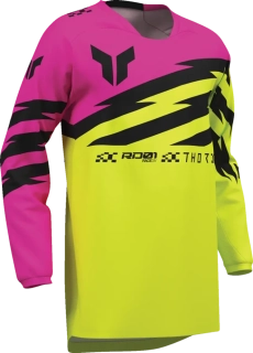 Dětský sportovní motokrosový / MTB dres THOR LAUNCHMODE SHOCKIE barva acid/fuchsia