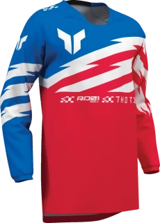 Dětský sportovní motokrosový / MTB dres THOR LAUNCHMODE SHOCKIE barva červená/modrá
