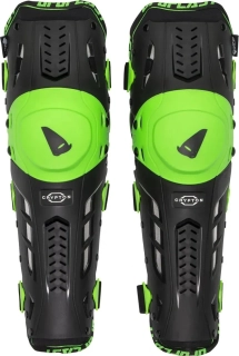 a Kloubové kolenní/holenní chrániče UFO CRYPTON KNEE/SHIN GUARD barva černá/zelená, jednotná dospělá velikost - pár