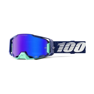 Motokrosové brýle 100% ARMEGA NOCHE 50003-10026 - zrcadlové modré sklo hiper