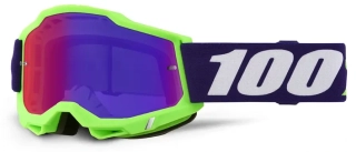 Motokrosové brýle 100% ACCURI 2 SATISFY s fialovým zrcadlovým objektivem + čirý