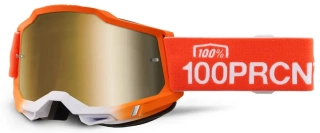 Motokrosové brýle 100% ACCURI 2 ANTWERP s true gold zlatým zrcadlovým objektivem + čirý