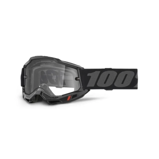 Motokrosové brýle 100% ACCURI 2 ENDURO MOTO barva černá/šedá, s čirým dvojitým objektivem