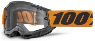 Motokrosové brýle 100% ACCURI 2 ENDURO MOTO barva černá/oranžová, s čirým dvojitým objektivem