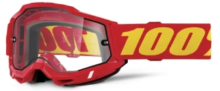 Motokrosové brýle 100% ACCURI 2 ENDURO MOTO barva červená/žlutá, s čirým dvojitým objektivem