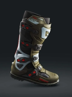 Motocyklové boty s enduro podrážkou GAERNE SG 22 ENDURO BACKCOUNTRY barva khaki/bílá