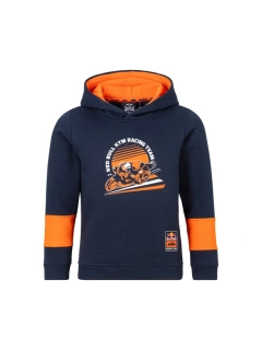 A Dětská mikina s kapucí na zip KTM KIDS GRID RED BULL barva modrá/oranžová velikost 152