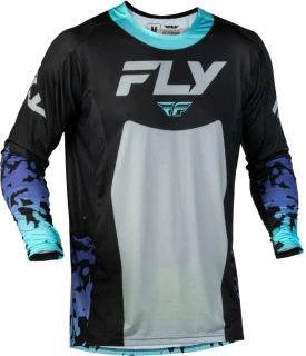 Lehký a pružný motokrosový dres FLY RACING LITE FLAKE USA 2027 barva černá/šedá/modrá
