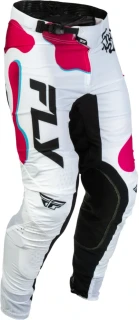 Lehké a maximálně pohodlné motokrosové kalhoty FLY RACING LITE VIBE USA 2027 barva bílá/růžová/modrá
