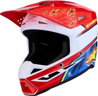 Motokrosová přilba ALPINESTARS SM3 / SM-3 / S-M3 FALCON 8300827-3206 barva červená/bílá/modrá 