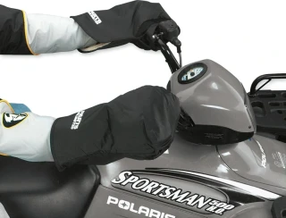 Návleky na řidítka k ochraně rukou před chladem/zimní návleky na ruce PARTS UNLIMITED SNOPAWS  barva černá-pár