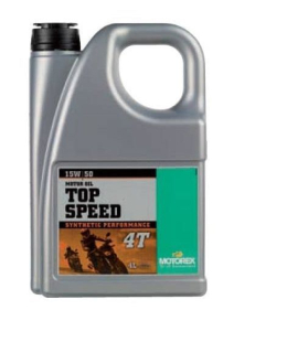 A Moderní syntetický vysoce výkonný motorový olej pro 4-taktní motocykly MOTOREX TOP SPEED 4T 15W/50 balení 4 litry