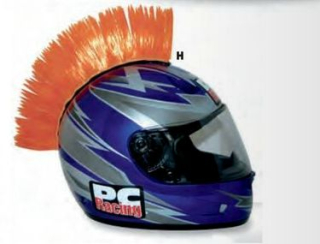a Kohout - příčesek na přilbu PC RACING MOHAWKS oranžová H