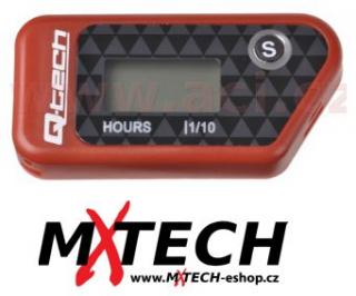 Bezdrátový měřič motohodin resetovatelný QTECH červený