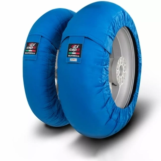 Nahříváky moto pneumatik CAPIT CAPIT SUPREMA SPINA TYRE WARMER barva modrá, velikost M/XL ( přední M 125/17" / zadní XL  200/55-17" )