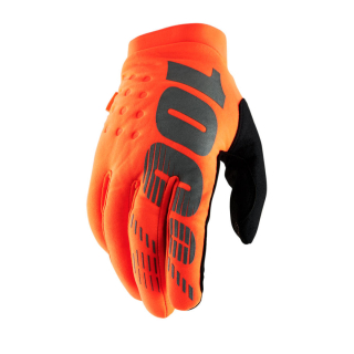 Motokrosové rukavice do chladného počasí  100% BRISKER FLO ORANGE/BLACK