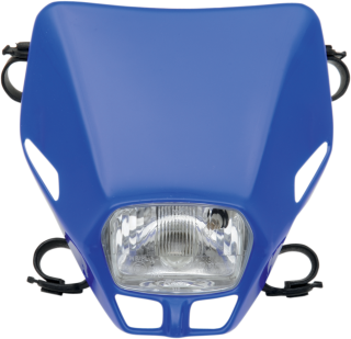 Univerzální přední maska se světlem UFO FIRE-FLY SINGLE HEADLIGHT (12V/35W) barva modrá