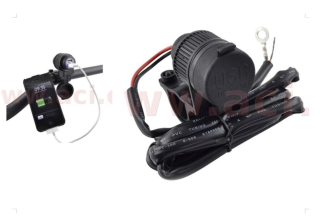 Dvojitá zásuvka USB VICMA 18649 s uchycením na řidítka motocyklu
