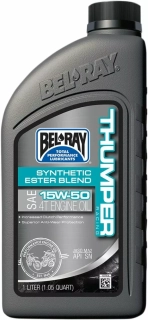 Olej BEL-RAY THUMPER 15W-50 RACING SYNTHETIC ESTER BLEND 4T ENGINE OIL balení 1 litr 