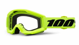 a Dětské motokrosové brýle 100% STRATA MINI NEON YELLOW čiré sklo, VERZE MINI - PRO DĚTI DO 6-TI LET 