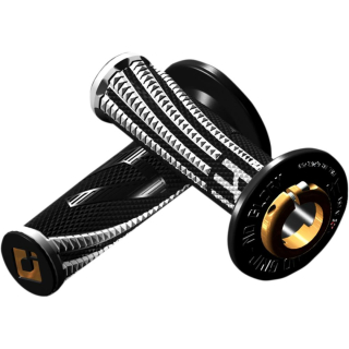 a Motokrosové rukojeti - gripy ODI EMIG PRO V2 LOCK-ON 2-TAKTY/4-TAKTY barva černá/bílá