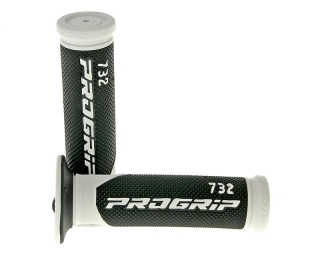 Dvouvrstvé silniční rukojeti - gripy PROGRIP 732 BLACK/WHITE - zavřené konce
