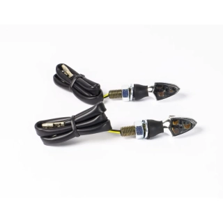 Univerzální mini led blinkry PARTS EUROPE TURN SIGNAL chromový kryt / kouřové sklo - PÁR