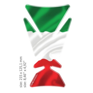 Samolepka - tank pad na nádrž motocyklu ONEDESIGN UNIVERSAL TANK PAD GLOSS GREEN/WHITE/RED - ITALIAN FLAG DESIGN
