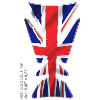 Samolepka - tank pad na nádrž motocyklu ONEDESIGN UNIVERSAL TANK PAD GLOSS RED/BLUE/WHITE - UK FLAG DESIGN 