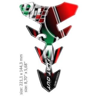 Samolepka - tank pad na nádrž motocyklu ONEDESIGN UNIVERSAL TANK PAD GLOSS RED/GREEN/WHITE/BLACK - DUCATI DESIGN