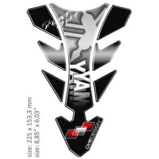 Samolepka - tank pad na nádrž motocyklu ONEDESIGN UNIVERSAL TANK PAD GLOSS BLACK/GRAY/WHITE - YAMAHA DESIGN