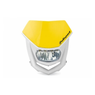 Univerzální přední maska se světlem POLISPORT HALO LED HEADLIGHT ECE APPROVED YELLOW/WHITE
