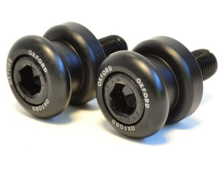 a Rolny - adaptéry kyvné vidlice pro osazení zadního stojanu, OXFORD - Anglie (šroub M10, závit 1,5, alu slitina, černé)