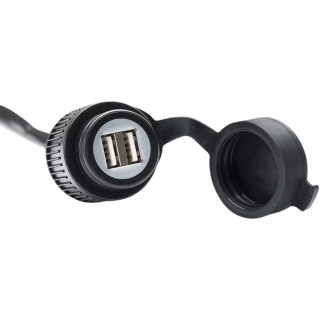 Dvojitá USB zásuvka na řidítka motocyklu SW-MOTECH DOUBLE USB POWER PORT WIT