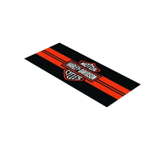 Velký koberec - rohožka pod motocykl FIM HARLEY DAVIDSON 501 černo/oranžový, rozměry 80×250 cm