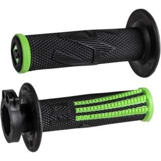 a Motokrosové rukojeti - gripy ODI EMIG PRO V2 LOCK-ON 2-TAKTY/4-TAKTY ZELENÁ/ČERNÁ