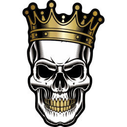 Samolepka - nálepka ONEDESIGN UV LABELS SKULL KING rozměr 45,4mm x 70mm