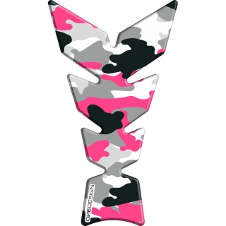Samolepka - tank pad na nádrž motocyklu ONEDESIGN TANKPAD SOFT CAMO PINK FLUO rozměr 123mm x 213mm