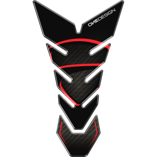 Samolepka - tank pad na nádrž motocyklu ONEDESIGN TANKPAD ČERNÁ/ČERVENÁ rozměr 134mm x 230 mm