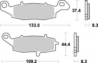 Brzdové destičky SUZUKI DL V-STROM 650 04-06 LEVÁ
